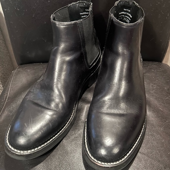 Mens, Thursday Boot Co, black Leather boots. sz 9 - Picture 1 of 4